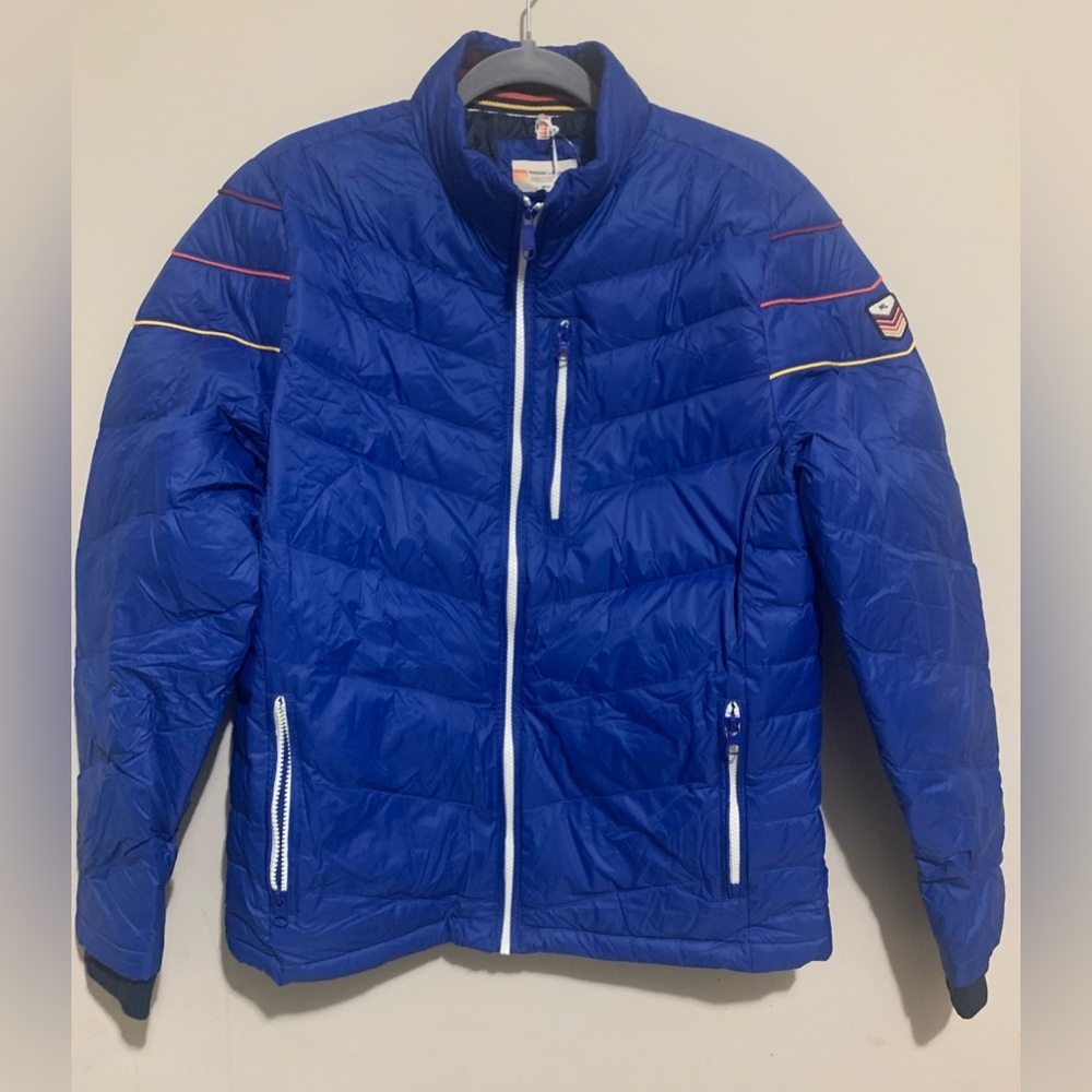 Marine Layer Archive Santiago Puffer Jacket Mazarine Blue Mens Medium NWT